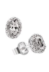 Diamonfire Zilveren oorknoppen - Fantasie - Zirkonia - Ovaal