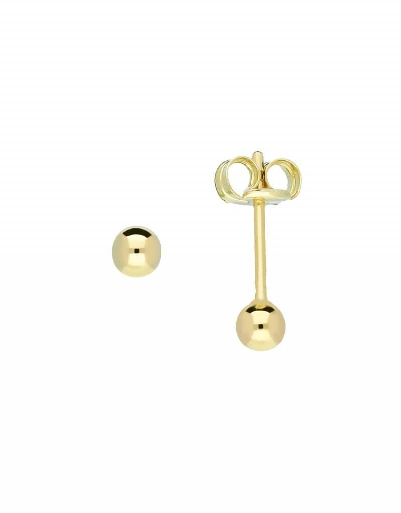 Gouden bol oorknoppen - 14 karaats - Glad - 3.0 mm