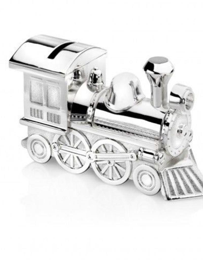 Geboortecadeau - Verzilverde spaarpot - Locomotief