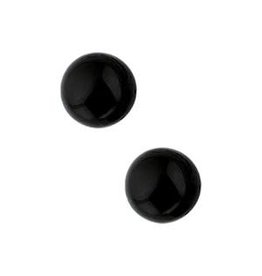 Zilveren oorknoppen - Onyx - 8 mm