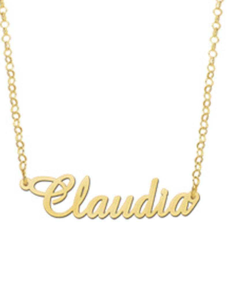 Gouden naamketting model Claudia