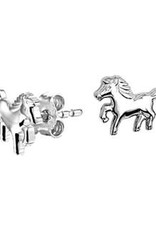 Zilveren oorknoppen - Gerhodineerd - Paard