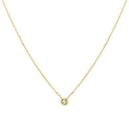 Gouden choker - 14 karaats - Diamant - 0.03 crt - 41 - 43 - 45 cm