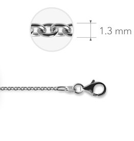 Gisser Zilveren lengtecollier - Anker - Gerhodineerd - 45 cm