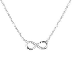 Zilveren collier - Gerhodineerd - Zirkonia - Infinity - 41 + 4 cm