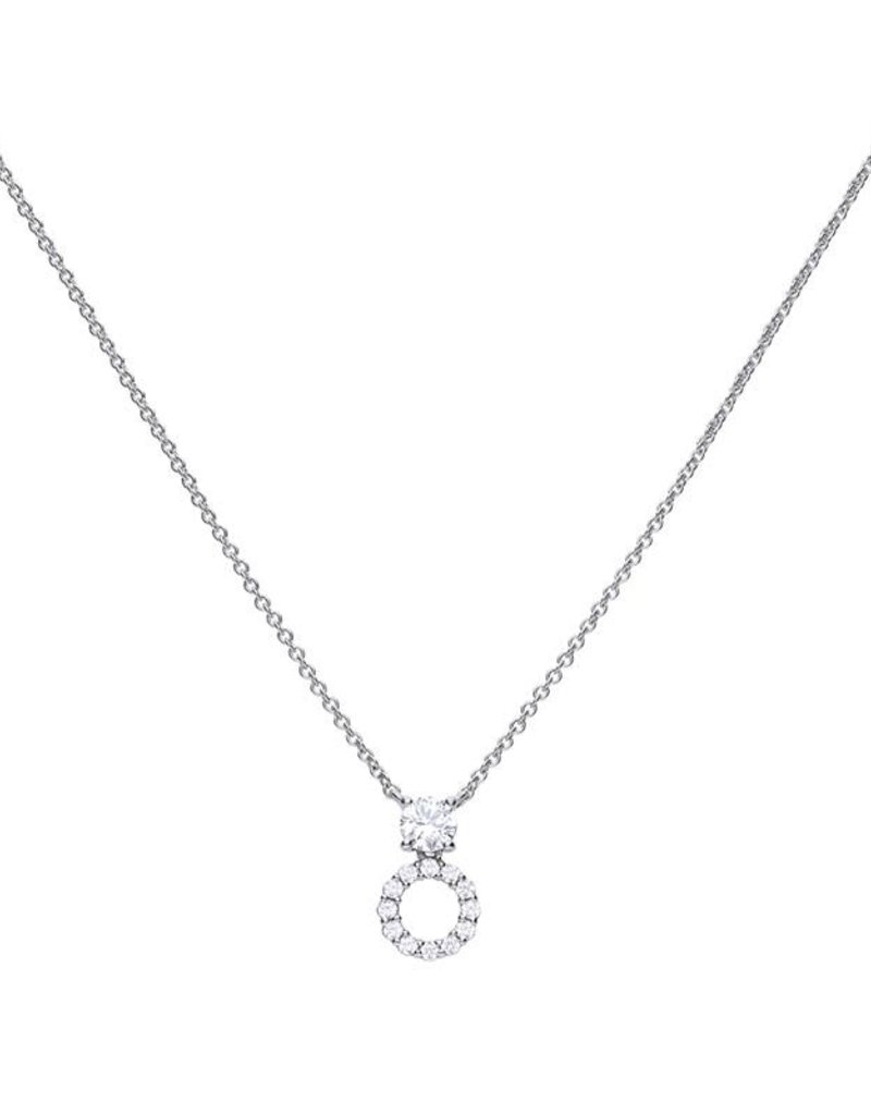 Diamonfire Diamonfire - Zilveren collier - Hanger Cirkel - Zirkonia - 0.99 ct