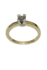 Geel/Wit gouden ring- 14 karaats - Briljant - 0.20 crt - Maat 17.5