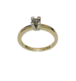 Gouden ring - 14 karaats - Briljant - 0.20 crt - Maat 17.5