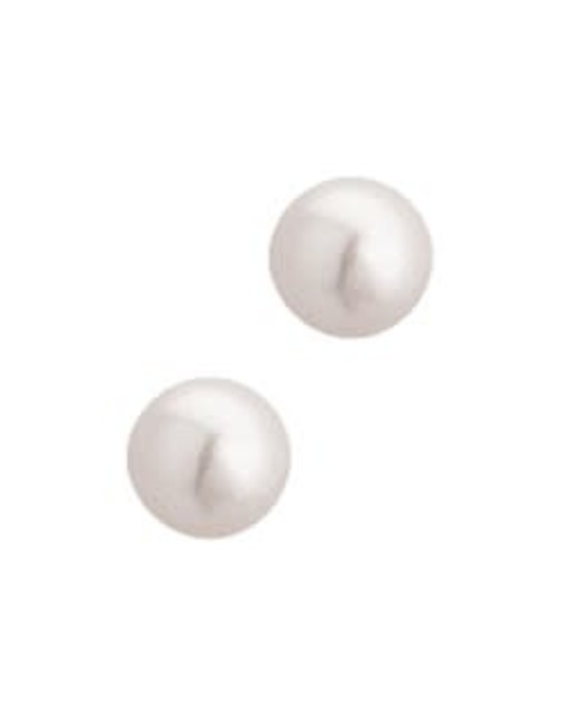 Zilveren oorknoppen - Zoetwaterparel - 5 mm