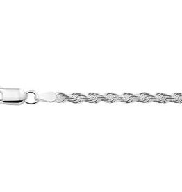 Zilveren koord collier - Gerhodineerd - 3 mm - 45 cm