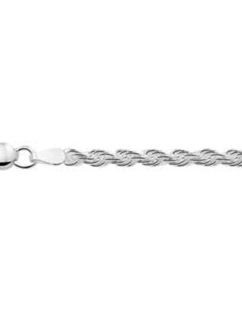 Zilveren koord collier - Gerhodineerd - 3 mm - 45 cm