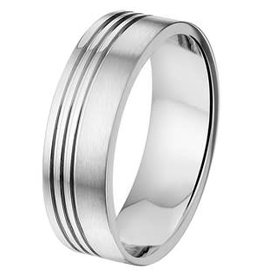 Amorio Relatiering - Staal - A511 - Zonder steen - 7.0 mm