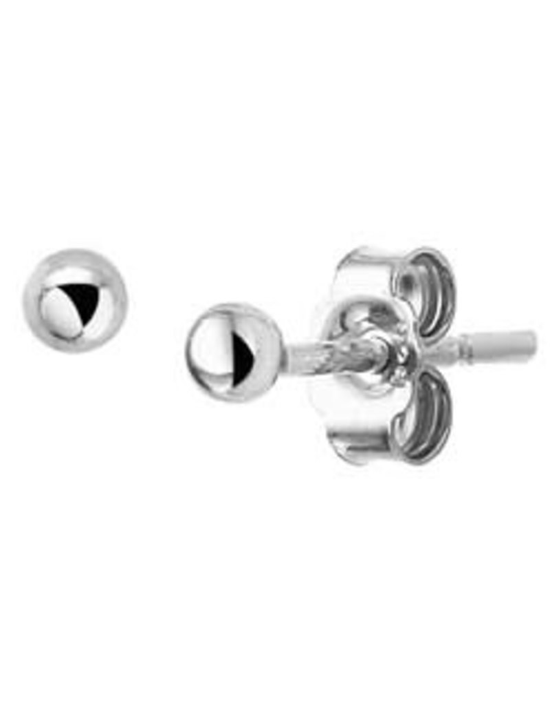 Zilveren oorknoppen - Gerhodineerd - Bol - 2.5 mm