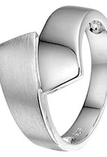 Zilveren ring - Gerhodineerd - Mat/glanzend - Maat 17.25