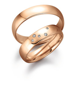 Gettmann Trouwringen - Rosé goud - 8058,50 mm - 5 briljanten = 0.035 ct