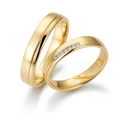 Gettmann Trouwringen - Geel goud - 8388,40 mm - 7 briljanten = 0.056 ct