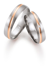 Gettmann Trouwringen - Wit en rosé goud - 8345,50 mm - 1 briljant = 0.015 ct