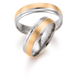 Gettmann Trouwringen - Wit en rosé goud - 8346,50 mm - 3 briljanten = 0.024 ct