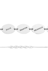 Zilveren naam armband met vijf ovaaltjes