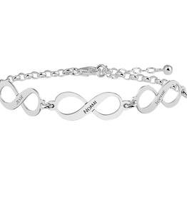 Zilveren armband - Infinity 3 namen