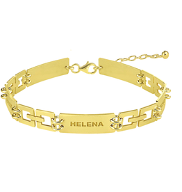 14 karaats - Gouden armband - Rechthoek 5 namen