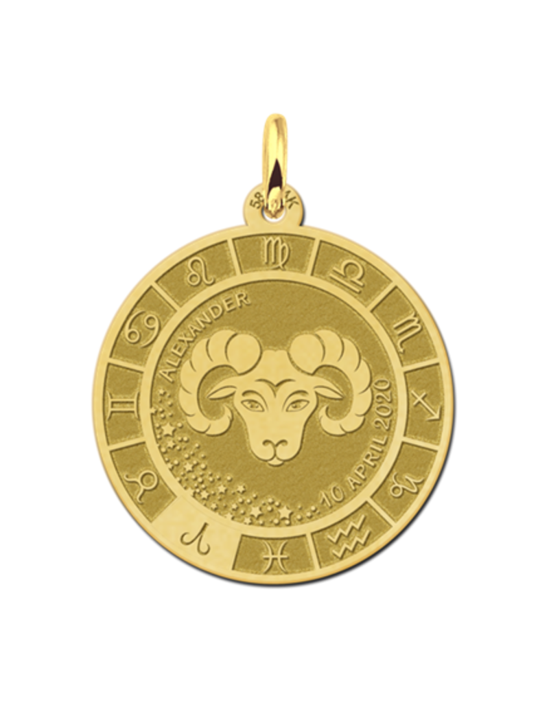 14 karaats - Gouden naam sterrenbeeld rond