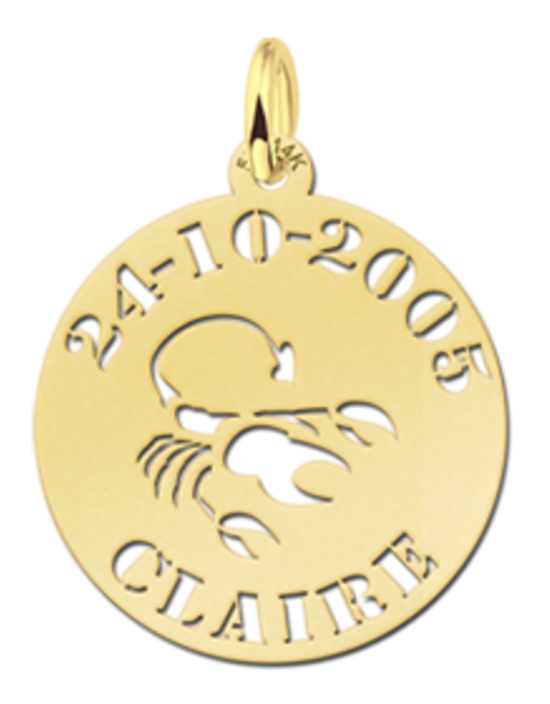 14 karaats - Gouden naam sterrenbeeld rond