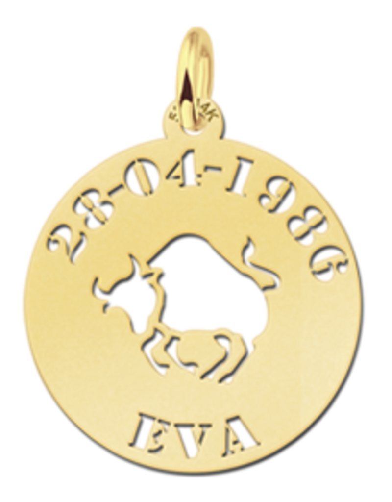 14 karaats - Gouden naam sterrenbeeld rond