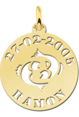 14 karaats - Gouden naam sterrenbeeld rond