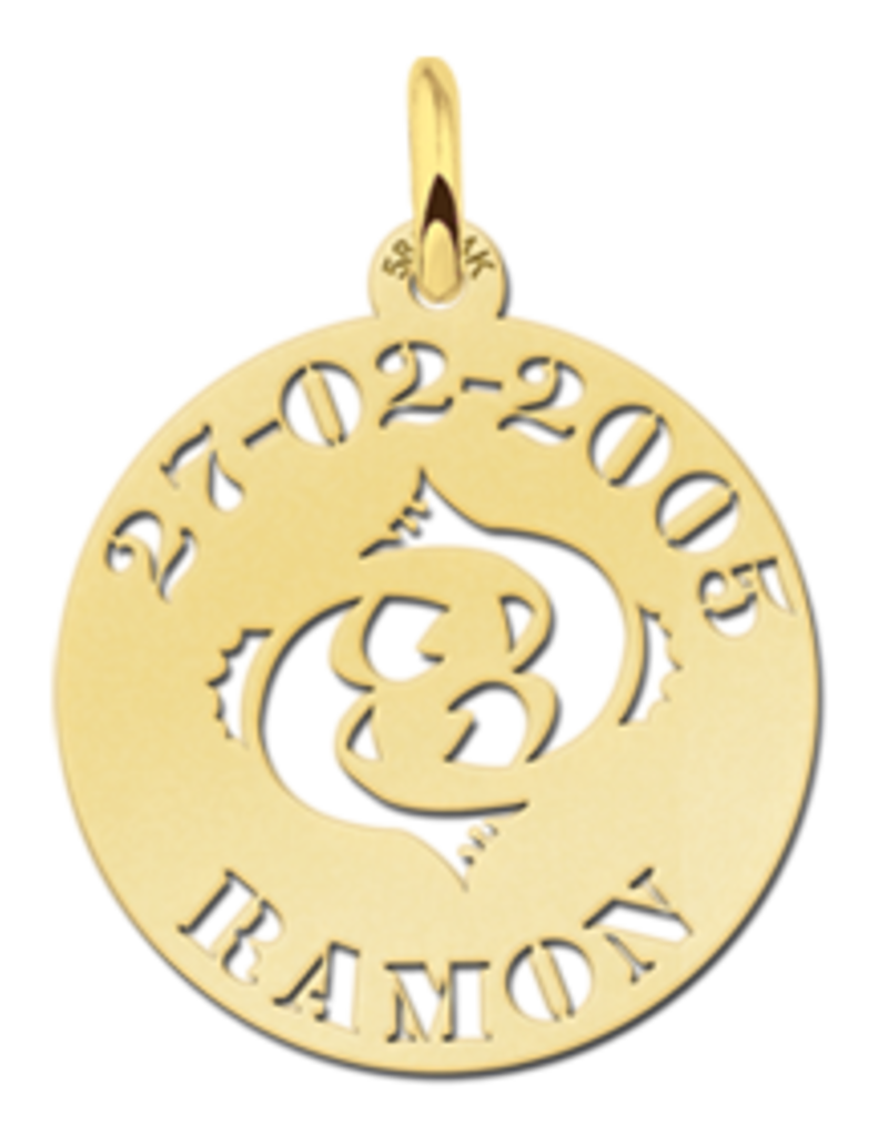 14 karaats - Gouden naam sterrenbeeld rond