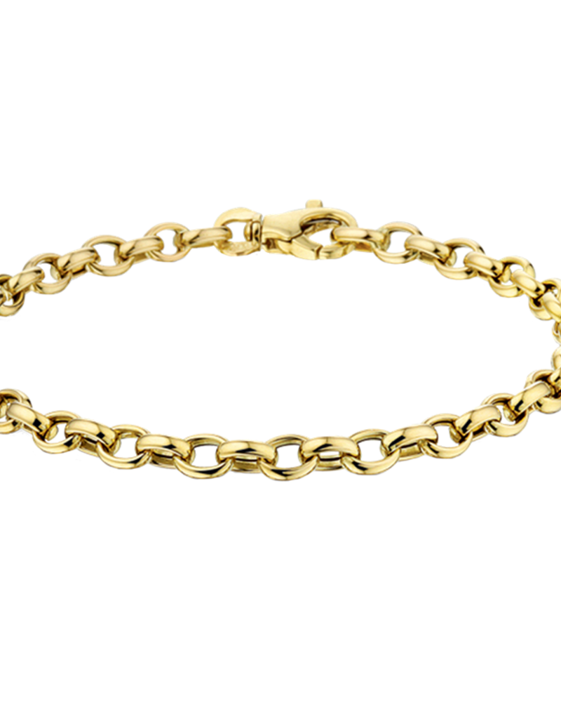 Gouden armband - 14 karaats - Jasseron - 19 cm