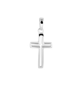 Zilveren hanger - Gerhodineerd - Kruis