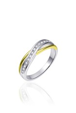Gisser Ring goud op zilver - Zirkonia - Maat 54