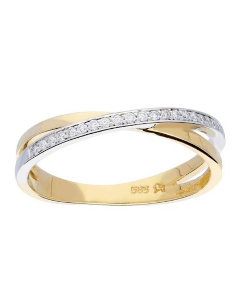 Bewolkt perspectief generatie van Leeuwen Gouden ring - 14 karaats - Diamant - 21-0.10ct G-SI - Maat 56 -  Juwelier Marleen Peters Deventer