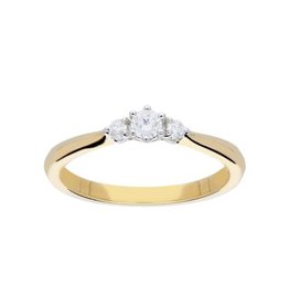 Gouden ring - 14 karaats - Diamant - 0.15ct - G-SI - Maat 56