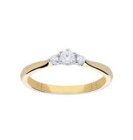 Gouden ring - 14 karaats - Diamant - 3-0.15ct - G-SI - Maat 56