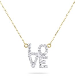 Gisser Gouden collier - 14 karaats - Anker - LOVE - 38+4 cm