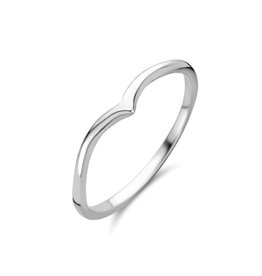Zilveren ring - Gerhodineerd - V vorm - Maat 17.25