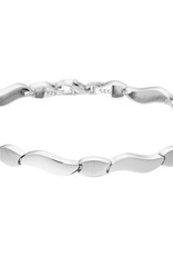 Zilveren armband - Gerhodineerd - Mat/glanzend - 5 mm - 19 cm