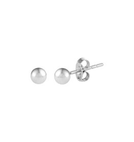 Zilveren oorknoppen - Gerhodineerd - Bol - 4 mm