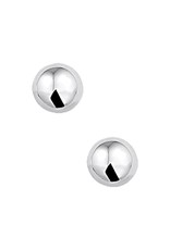 Zilveren oorknoppen - Gerhodineerd - Bol - 6 mm