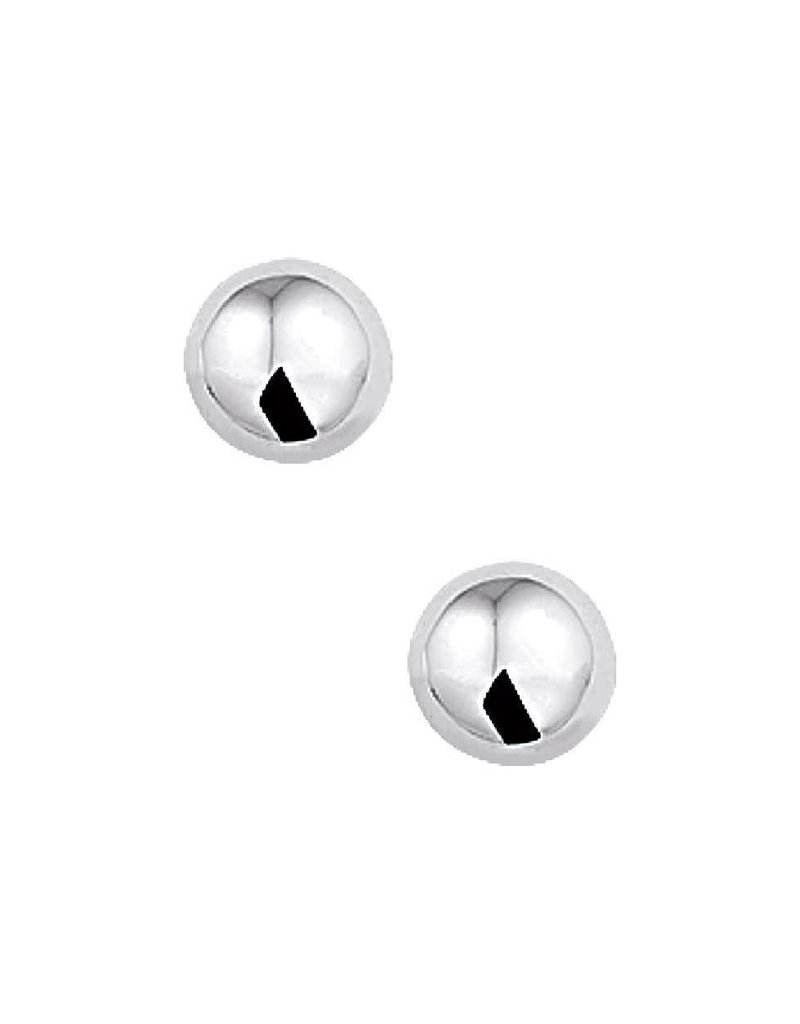 Zilveren oorknoppen - Gerhodineerd - Bol - 6 mm