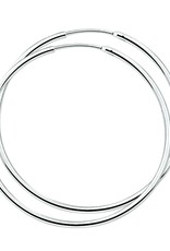 Zilveren oorringen - Gerhodineerd - 1.7 mm - Ronde buis - 45 mm