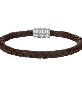 Leren armband - Bruin - 21 cm