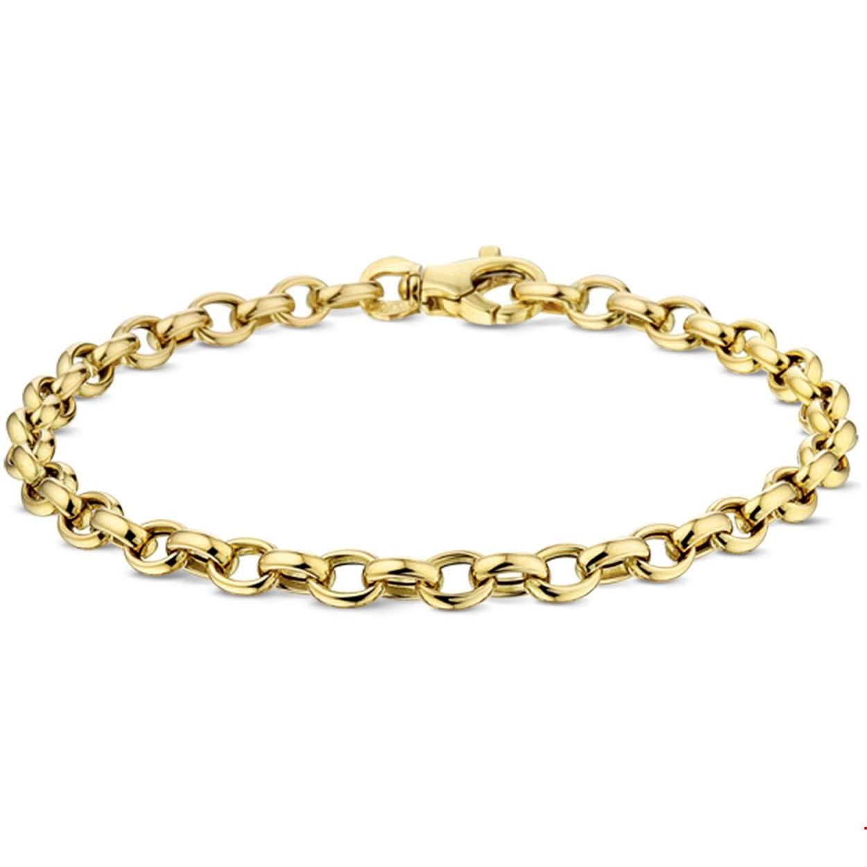 Herformuleren Inademen verloving Gouden armband - 14 karaats - Jasseron - 4,3 mm - 19 cm - Juwelier Marleen  Peters Deventer