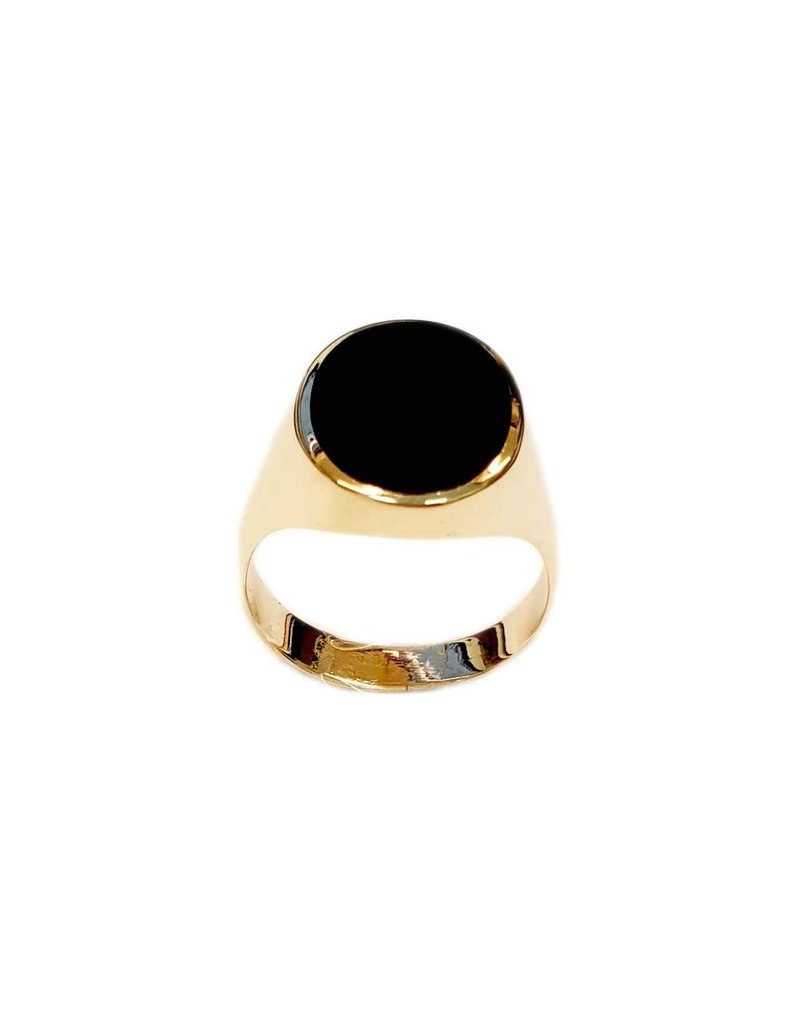 Occasions by Marleen Occasions by Marleen - 14 karaats - Gouden zegelring - Onyx - Maat 20+