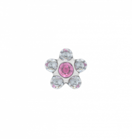 Studex Studex schietknopjes - Daisy Zirkonia Kristal en Roze - 7512-6410 (157)