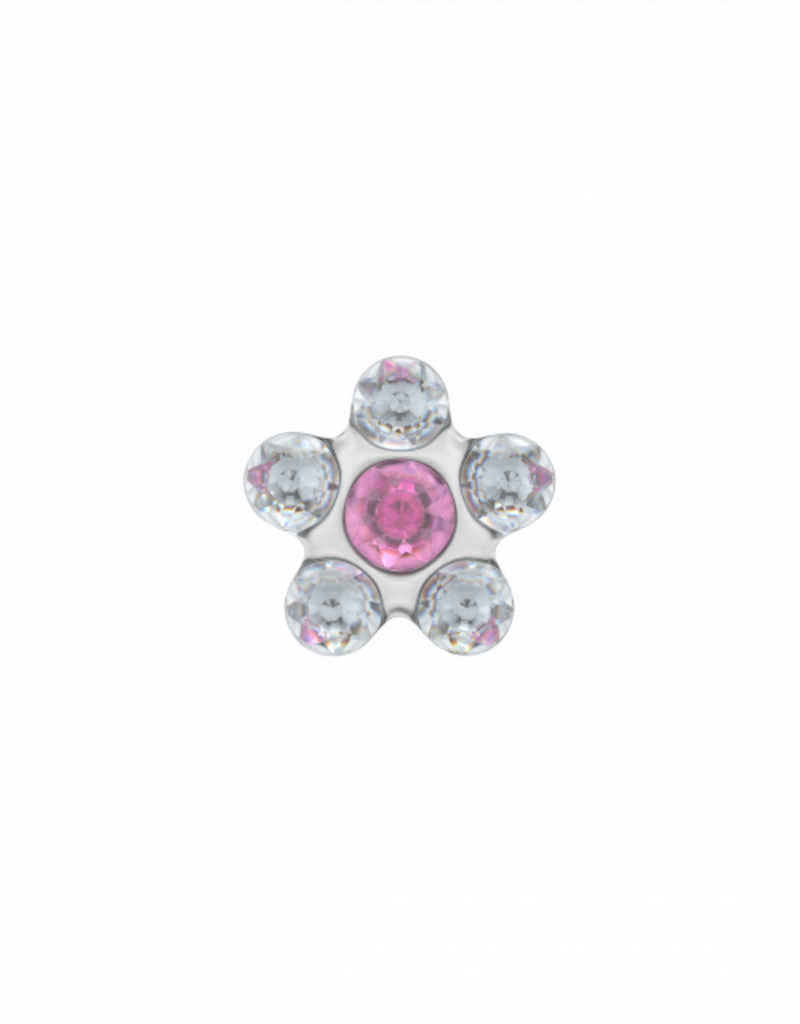 Studex Studex schietknopjes - Daisy Zirkonia Kristal en Roze - 7512-6410 (157)