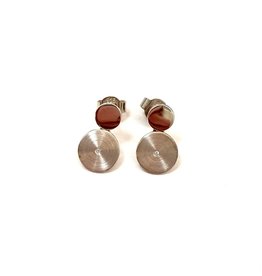 Zilveren oorknoppen - Gerhodineerd - Zirkonia