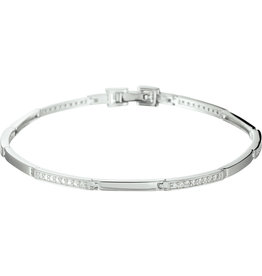 Zilveren armband - Gerhodineerd - Zirkonia - 2,5 mm - 18 cm